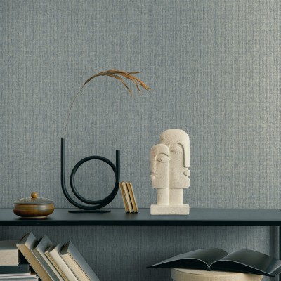 Papel de parede RÁFIA TRANÇADA AZUL E DOURADO TE66132
