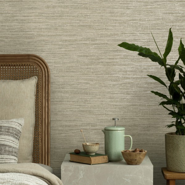 Papel de parede TEXTURA HORIZONTAL TAUPE E DOURADO TE66201