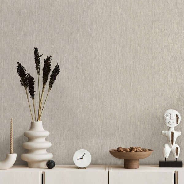 Papel pintado EFECTO LINO GRIS Y DORADO TE66142 Papel pintado EFECTO LINO GRIS Y DORADO TE66142