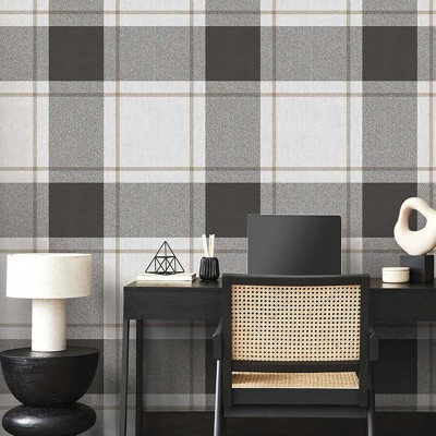 Papel de parede XADREZ CHEVRON PRETO E OCRE 38409 2