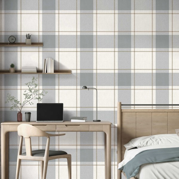 Paper pintat QUADRES ESCOCESSOS CHEVRON BLAU 38406 Paper pintat QUADRES ESCOCESSOS CHEVRON BLAU 38406