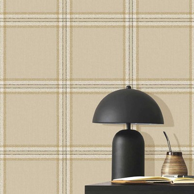 Paper pintat QUADRES TARTAN COTTAGE BEIGE OCRE 38413 Paper pintat QUADRES TARTAN COTTAGE BEIGE OCRE 38413