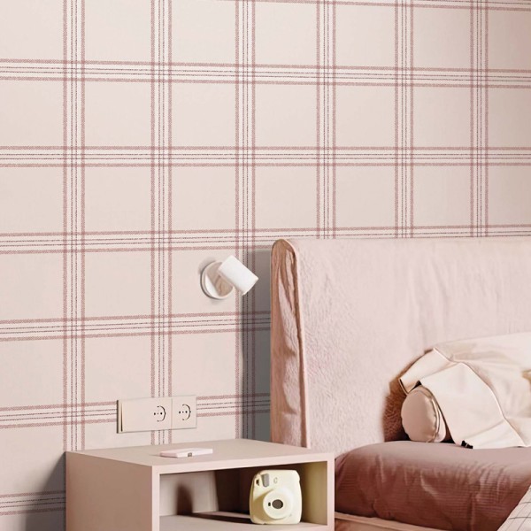 Papel pintado CUADROS TARTÁN COTTAGE ROSA 38414 Papel pintado CUADROS TARTÁN COTTAGE ROSA 38414