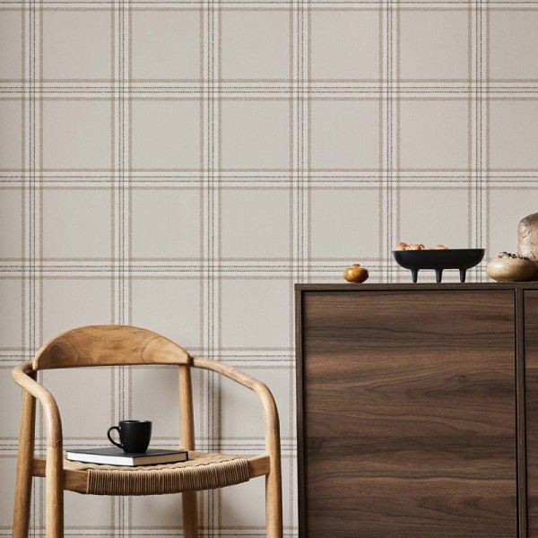 Paper pintat QUADRES TARTAN COTTAGE MARRÓ 38411