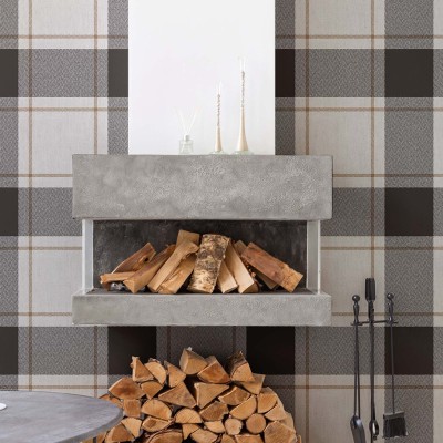 Paper pintat QUADRES ESCOCESSOS CHEVRON NEGRE I OCRE 38409 Paper pintat QUADRES ESCOCESSOS CHEVRON NEGRE I OCRE 38409