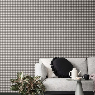 Papel pintado CUADROS VICHY NEGRO DESGASTADO 38419 Papel pintado CUADROS VICHY NEGRO DESGASTADO 38419