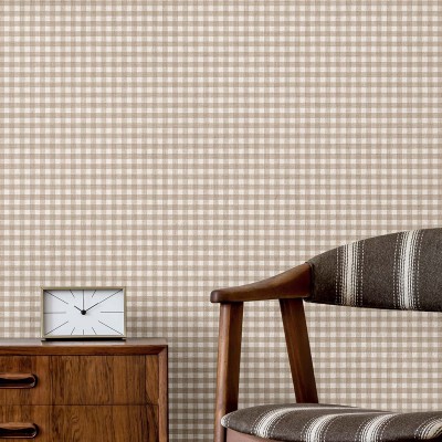 Papel pintado CUADROS VICHY BEIGE TOPO 38418 2