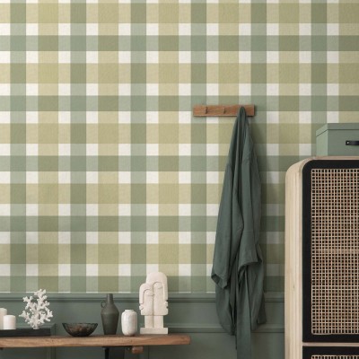 Papel pintado CUADROS RÚSTICOS VERDE 38425 Papel pintado CUADROS RÚSTICOS VERDE 38425