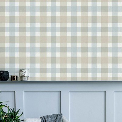 Paper pintat QUADRES RÚSTICS BLAU 38423 2