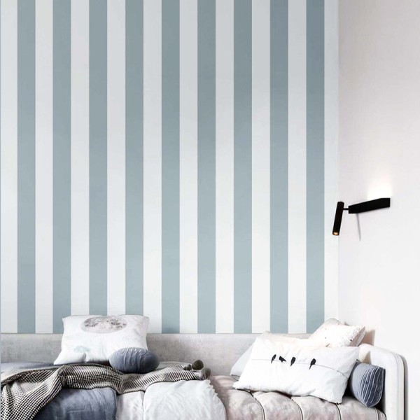 Papel de parede RISCAS BICOLOR AZUL E BRANCO 38446