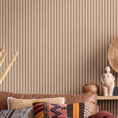 Papel pintado RAYAS ESTRECHAS MARRÓN 38488 2