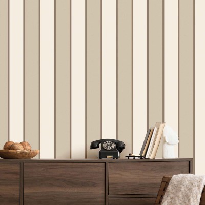 Papel pintado RAYAS CLÁSICAS BEIGE Y MARRÓN 38468 2