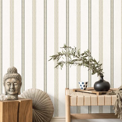 Papel pintado RAYAS EFECTO TEJIDO VERDE 38427 2