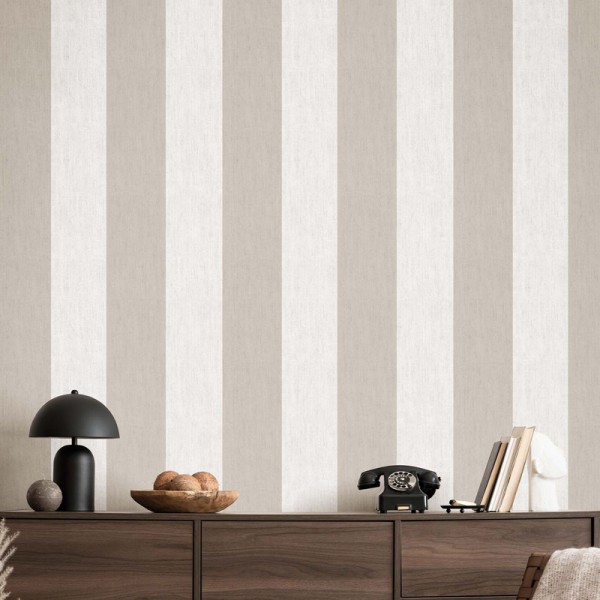 Papel pintado RAYAS ANCHAS GRIS TOPO 38471