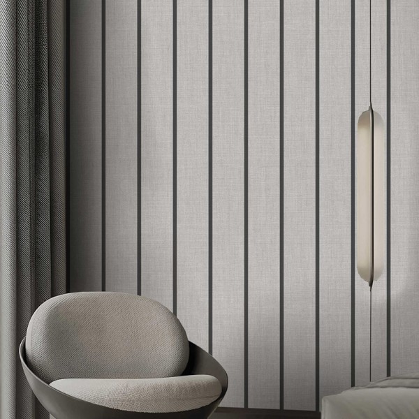 Papel pintado RAYAS MODERNAS NEGRO Y GRIS 38462