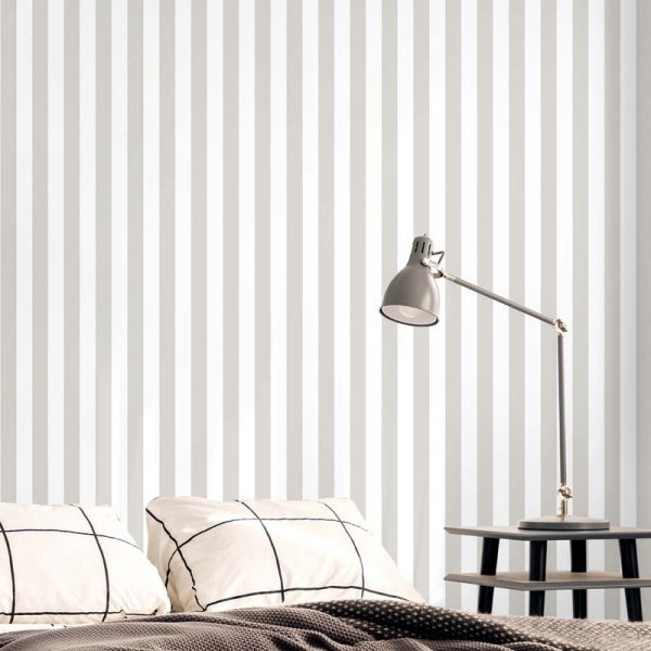 Paper pintat RATLLES VINILIC GRIS I BLANC 38451