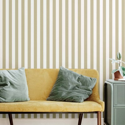 Papel de parede RISCAS VINILICO BEGE E BRANCO 38452