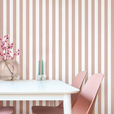 Paper pintat RATLLES VINILIC ROSA I BLANC 38454