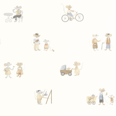 Papel pintado RATONCITOS INFANTIL MARRÓN OUTD_20087_19_19