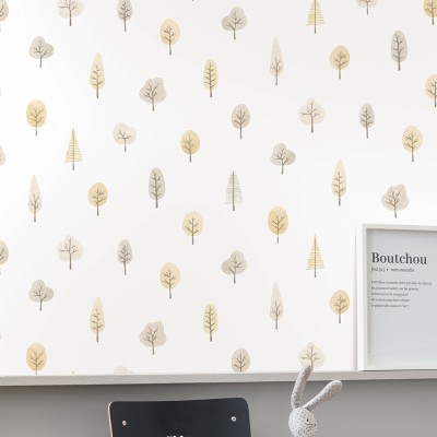 Papel pintado INFANTIL NÓRDICO ÁRBOLES MARRONES OUTD_20086_19_91