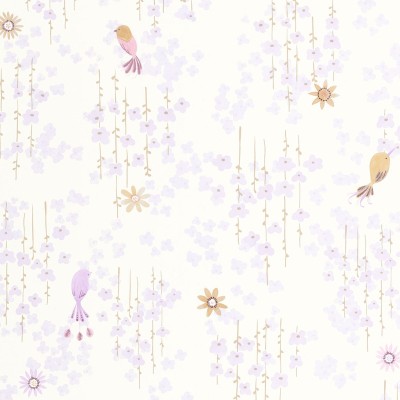 Papel de parede INFANTIL COM PÁSSAROS LAVANDA OUTD_20078_57_75