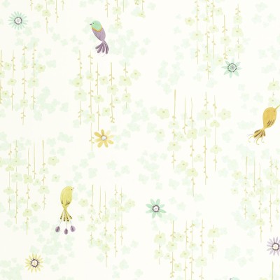 Papel pintado INFANTIL CON PÁJAROS VERDE OUTD_20078_71_17