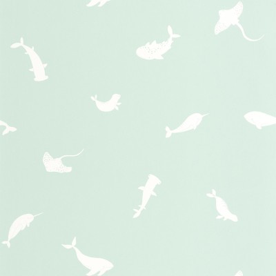 Papel de parede INFANTIL ANIMAIS MARINHOS VERDE ÁGUA OUTD_20080_61_01