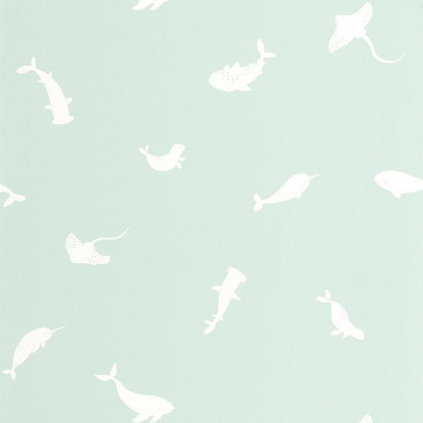 Papel de parede INFANTIL ANIMAIS MARINHOS VERDE ÁGUA OUTD_20080_61_01