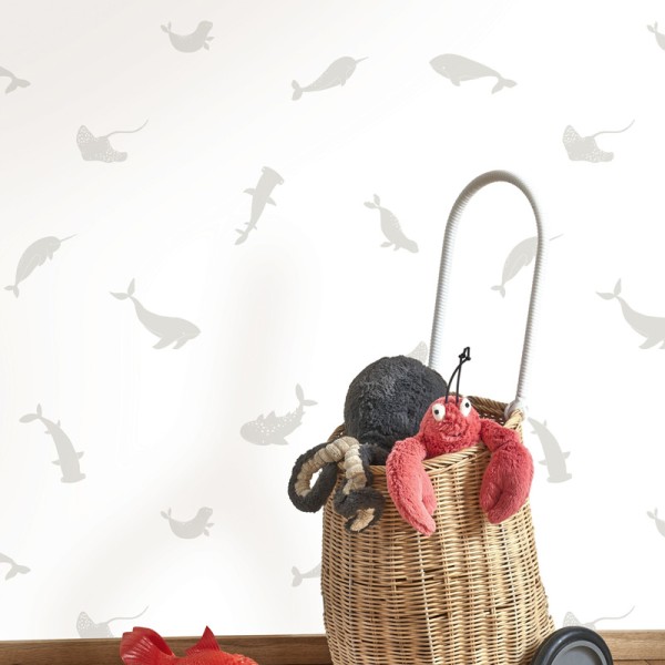 Paper pintat INFANTIL ANIMALS MARINS GRIS OUTD_20080_92_29