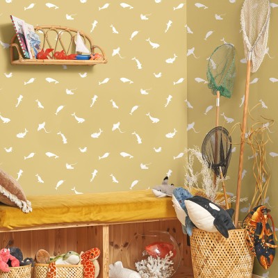 Papel de parede INFANTIL ANIMAIS MARINHOS OCRE OUTD_20080_72_07 2