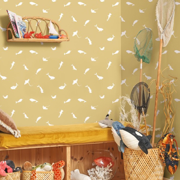 Papel pintado INFANTIL ANIMALES MARINOS OCRE OUTD_20080_72_07