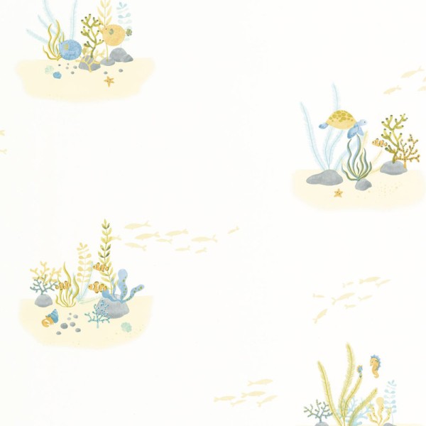 Papel de parede INFANTIL CORAIS E  PEIXE BEGE E AZUL OUTD_20082_64_04