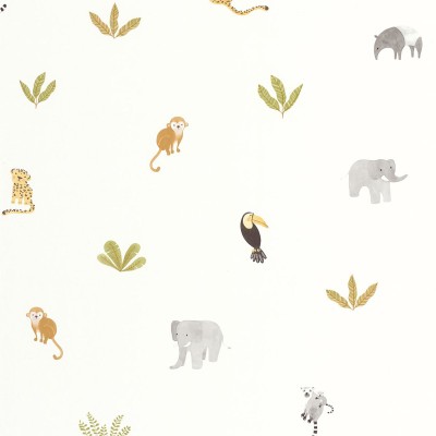 Papel pintado TROPICAL ANIMALES INFANTIL VERDE OUTD_20077_74_74