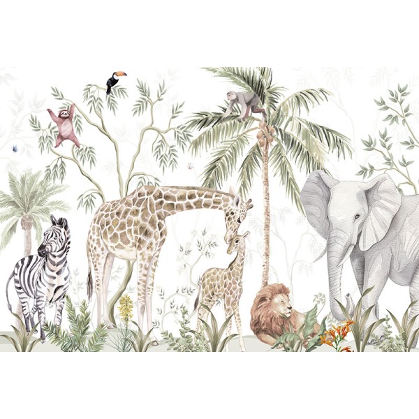 Mural Infantil Amigos na Selva ANIM681