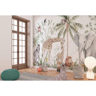 Mural Infantil Amigos na Selva ANIM681 2