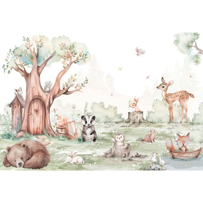 Mural Infantil Animales en el Parque ANIM682