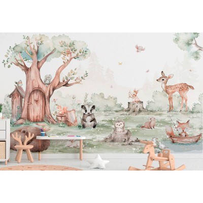 Mural Infantil Animales en el Parque ANIM682 2