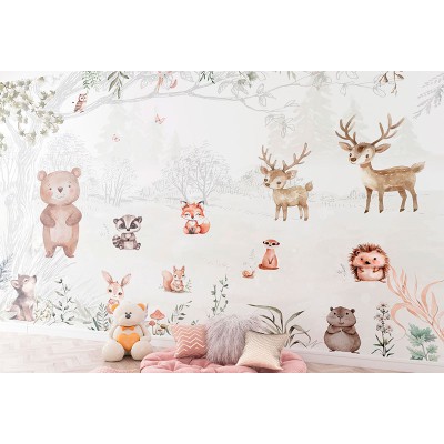 Mural Infantil Floresta Aconchegante ANIM68 2