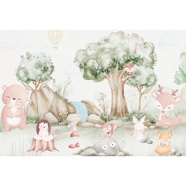 Mural Infantil Floresta Feliz ANIM692