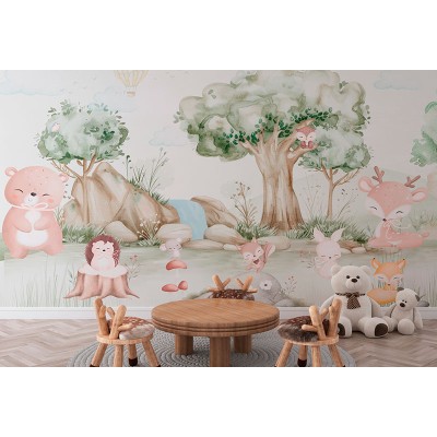 Mural Infantil Floresta Feliz ANIM692 2