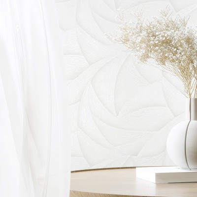 Papel pintado ESPIRAL 3D BLANCO Y PLATEADO 35503