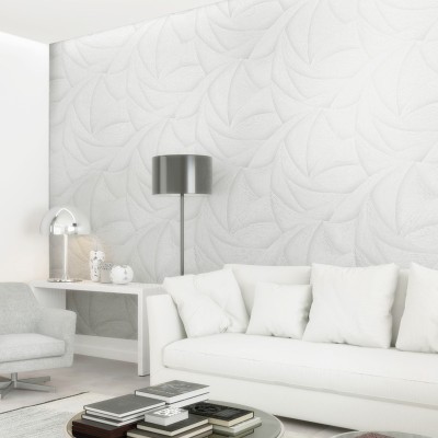 Papel de parede ESPIRAL 3D BRANCO E PRATEADO 35503