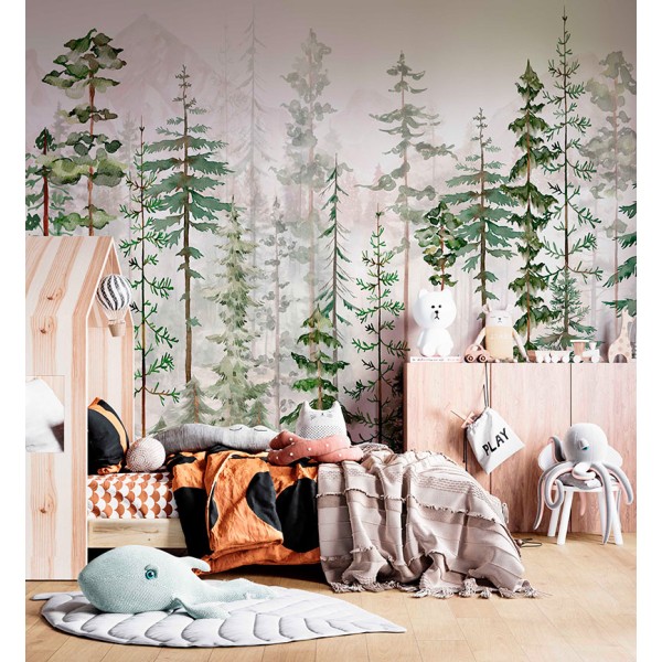 Mural Infantil Bosque Frondoso ANIM693 Mural Infantil Bosque Frondoso ANIM693