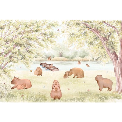 Mural Infantil Capibaras en el Río ANIM696
