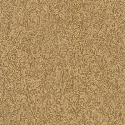 Papel de parede COM RELEVO FLORAL MARROM E DOURADO 35533