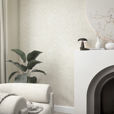 Papel de parede COM RELEVO FLORAL BEGE 35531 2