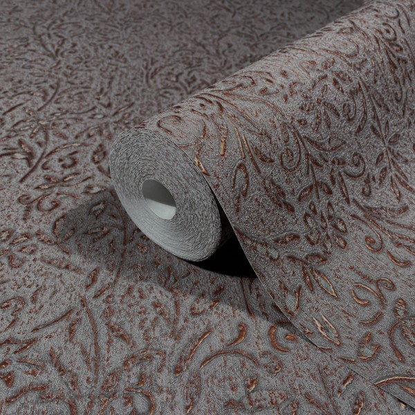Paper pintat AMB RELLEU FLORAL GRIS COURE 35534 Paper pintat AMB RELLEU FLORAL GRIS COURE 35534