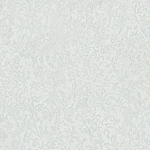 Papel de parede COM RELEVO FLORAL AZUL PÉROLA 35529