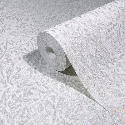 Papel pintado CON RELIEVE FLORAL AZUL PERLA 35529