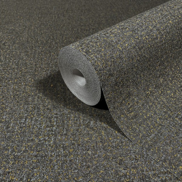 Paper pintat TEXTURA RÚSTICA NEGRE I DAURAT 35520